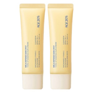 에이지투웨니스 멜라 디펜스 기미 톤업 에센스 선크림 SPF50+ PA++++, 2개, 50ml